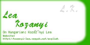 lea kozanyi business card